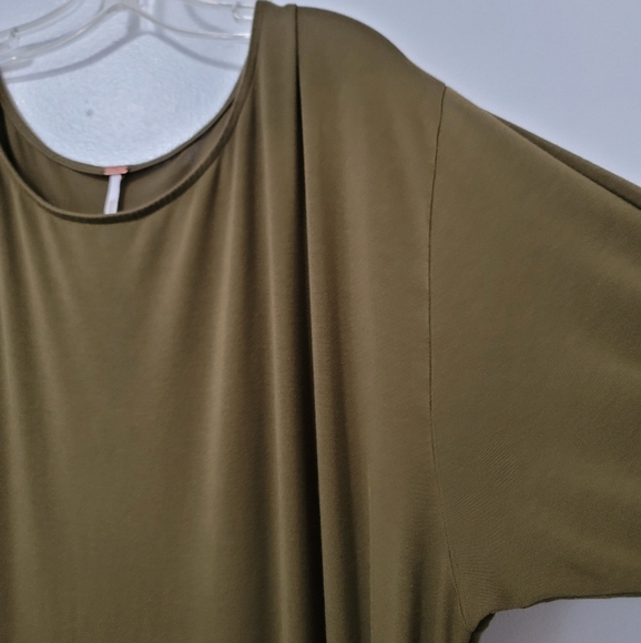 Free People Olive Asyssa Long Sleeve Jersey Maxi Wrap Dress Size Large - Picture 11 of 16